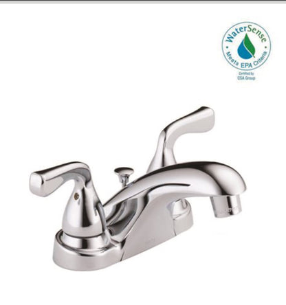 Delta Foundations 4 in. Centerset 2-handle Bathroom Faucet in Chrome